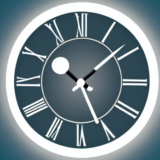 Image similar to a rendering of a clock with 2 4 hours hands and no hours on the clock face