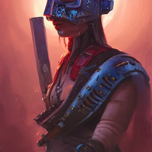 Image similar to cyberpunk viking helmet mask warrior goddess robot ninja fantasy, art gta 5 cover, official fanart behance hd artstation by jesper ejsing, by rhads, makoto shinkai and lois van baarle, ilya kuvshinov, ossdraws