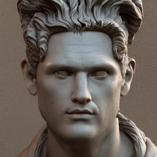 Image similar to hyperrealistic dslr film still of ace ventura pet detective as ancient roman statue, stunning 8 k octane comprehensive 3 d render, inspired by istvan sandorfi & greg rutkowski & unreal engine, perfect symmetry, dim volumetric cinematic lighting, extremely hyper - detailed, extremely lifelike attributes & lifelike texture, intricate, masterpiece, artstation, stunning