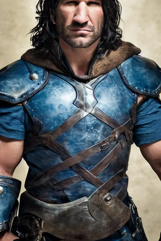 Prompt: Jon Bernthal as Varian Wrynn, promo shoot, studio lighting