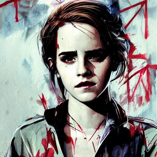 Prompt: A badass photo of emma watson dressed as tyler durden in a Fight Club movie by nuri iyem, james gurney, james jean, greg rutkowski, anato finnstark. hyper detailed, 50mm, award winning photography.