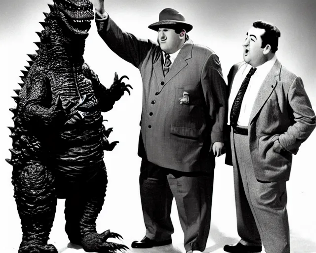 Image similar to Abbott and Costello meet Godzilla