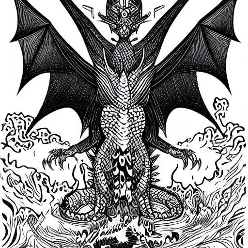 Image similar to mcbess illustration of a dragon, colorful!!!