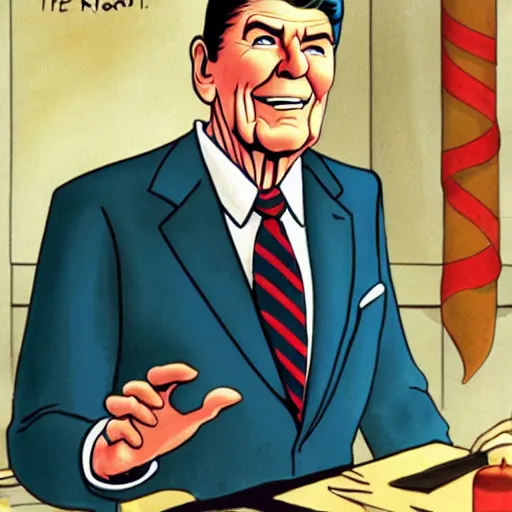 Image similar to ronald reagan by pixar