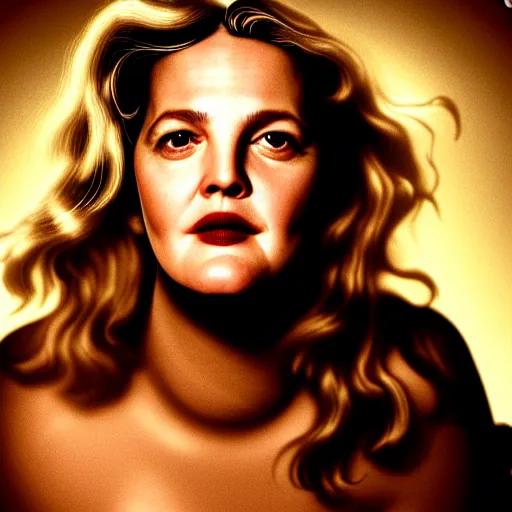 Image similar to drew barrymore face breaking out of smore!!!, bionic scifi by alexandre ferra,