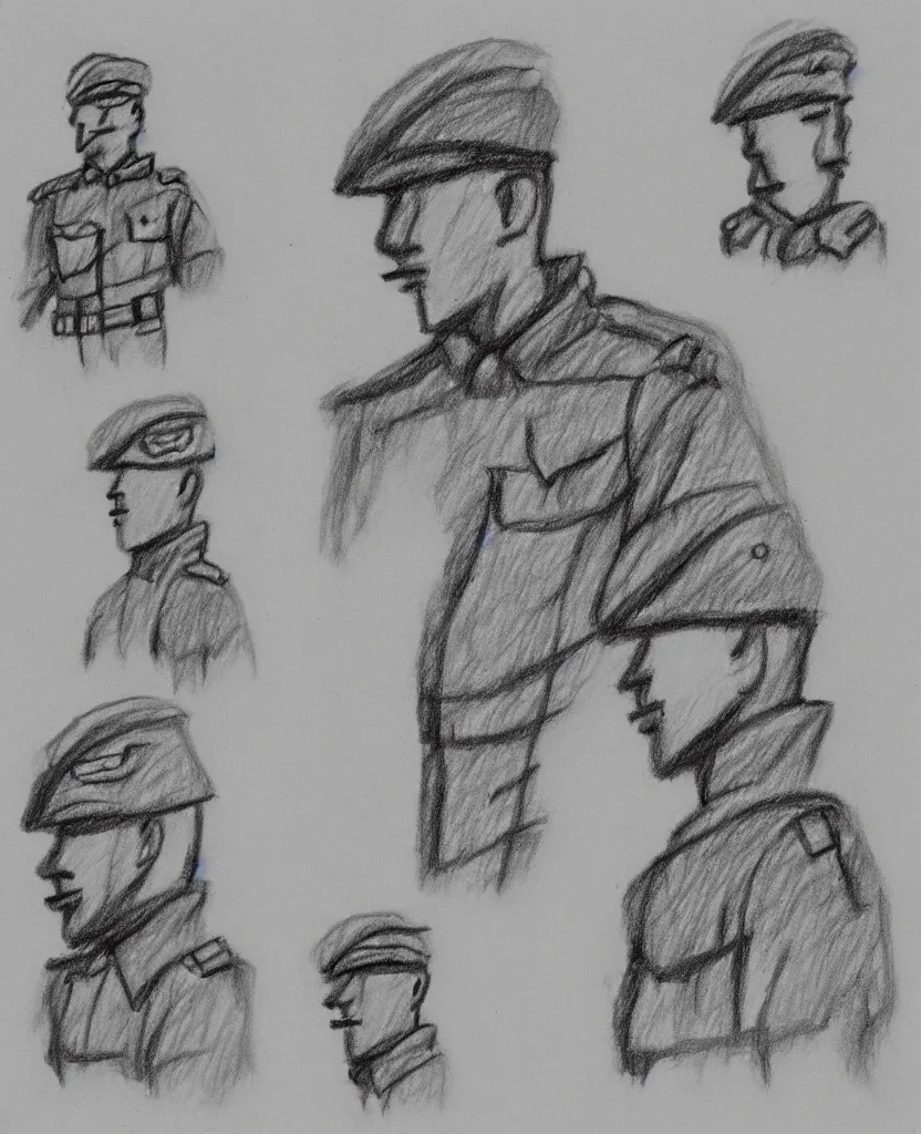 Image similar to stil frames of a drawing on stop motion sketchbook of a soldier from wwii writing a letter to home, minimal, black and white