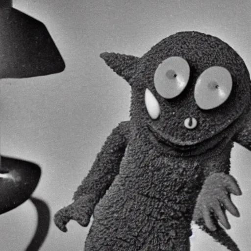 Prompt: creature from czech animation from the 60s