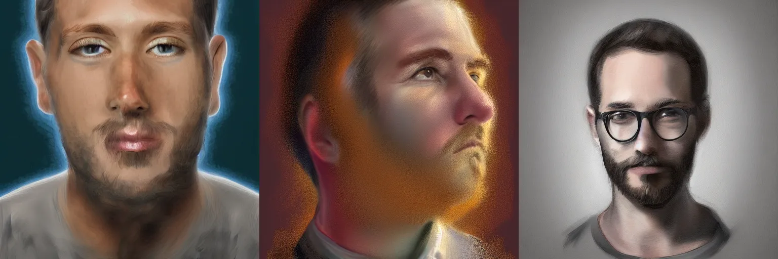 Prompt: a portrait of a man who is on a very high dose of Adderall, digital painting