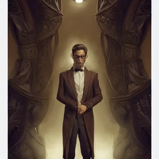 Image similar to a full body character concept art of the beast from the magicians tv show, intricate, elegant, digital painting, concept art, hyper realistic, illustration, smooth, sharp focus, finely detailed, in the style of artgerm and greg rutkowski and william adolfe bouguerea,