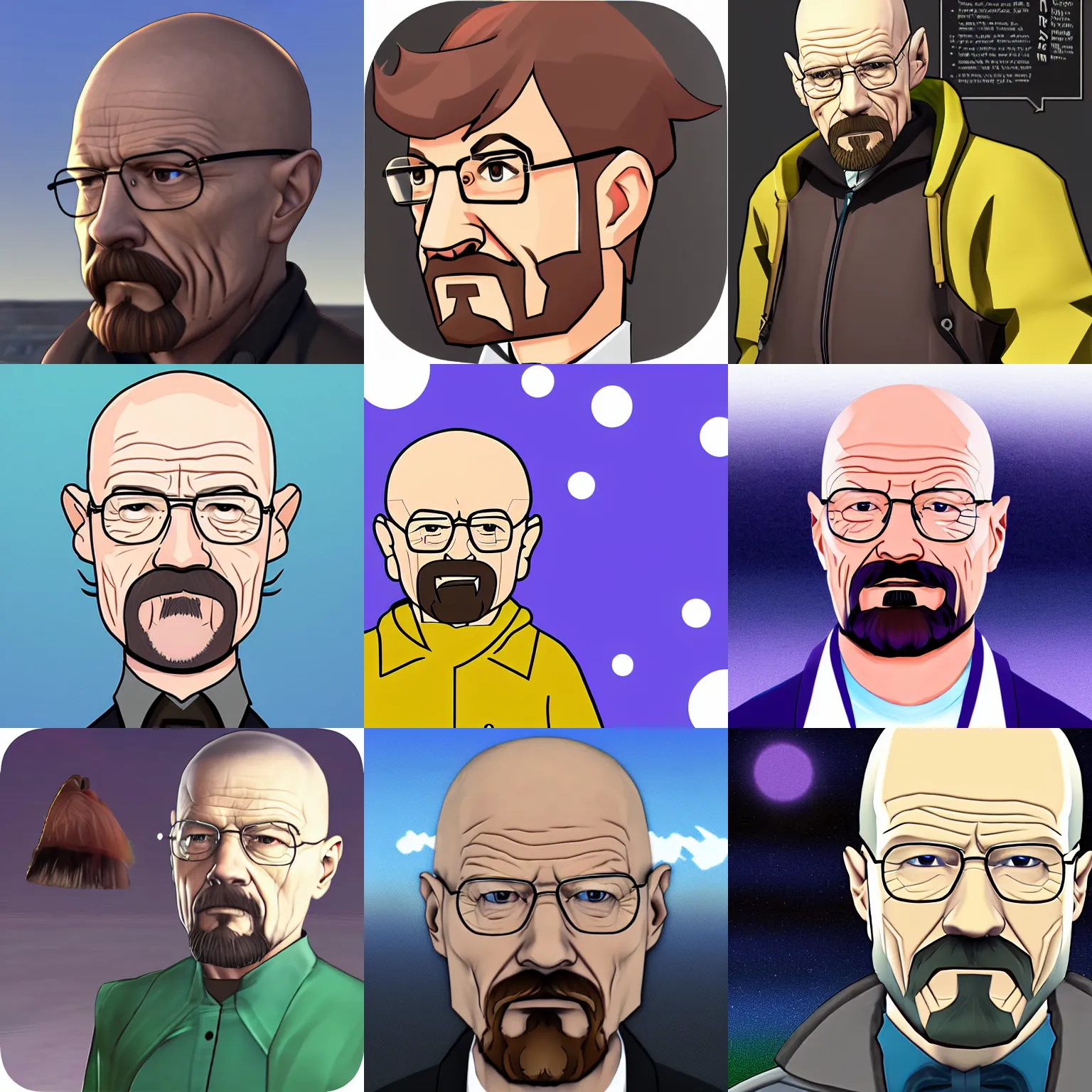 Prompt: Walter White Vtuber Avatar