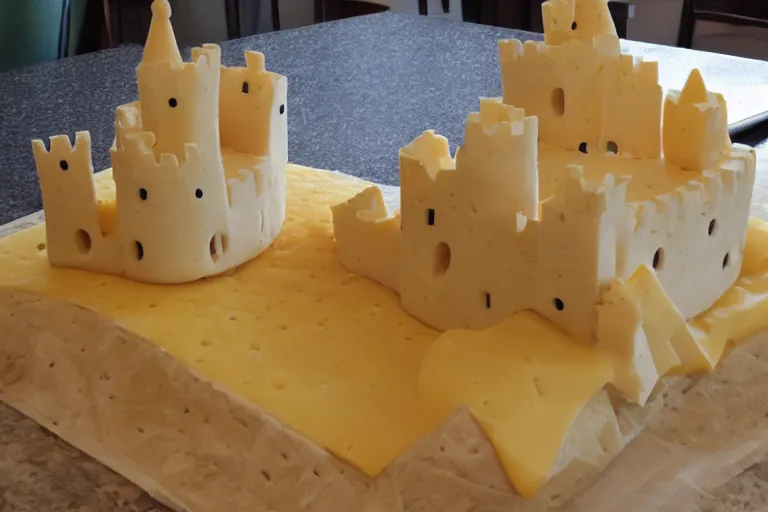 Image similar to Castle made of cheese