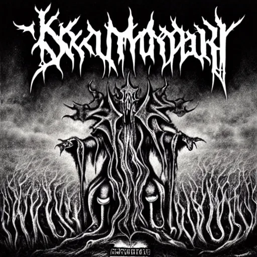 Image similar to skumlord, black metal album cover