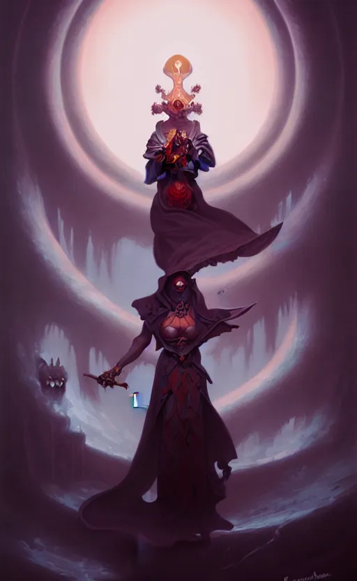 Image similar to portrait of the necromancer by peter mohrbacher