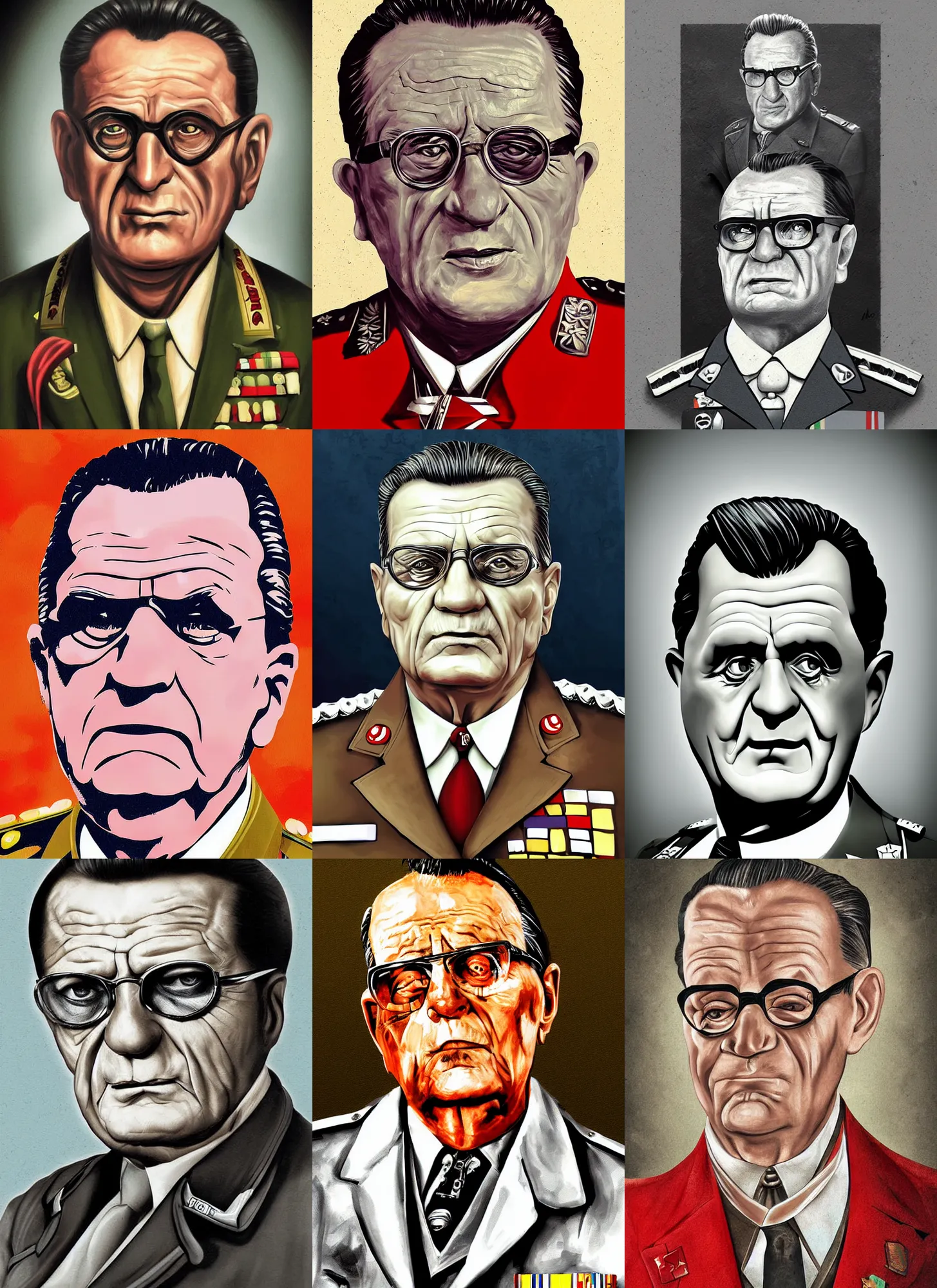 Prompt: portrait of general josip broz tito as a popeye, digital art, detailed, high quality