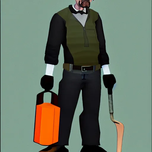 Prompt: Walter White as Gordon Freeman from Half Life 2