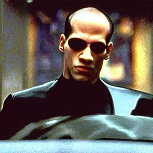 Image similar to film still of homer in the matrix ( 1 9 9 9 )