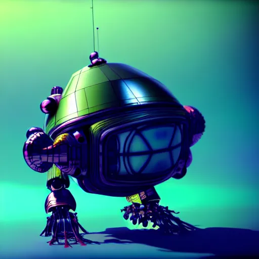 Image similar to a fish bowl mecha, photorealistic 3 d octane render, unreal engine