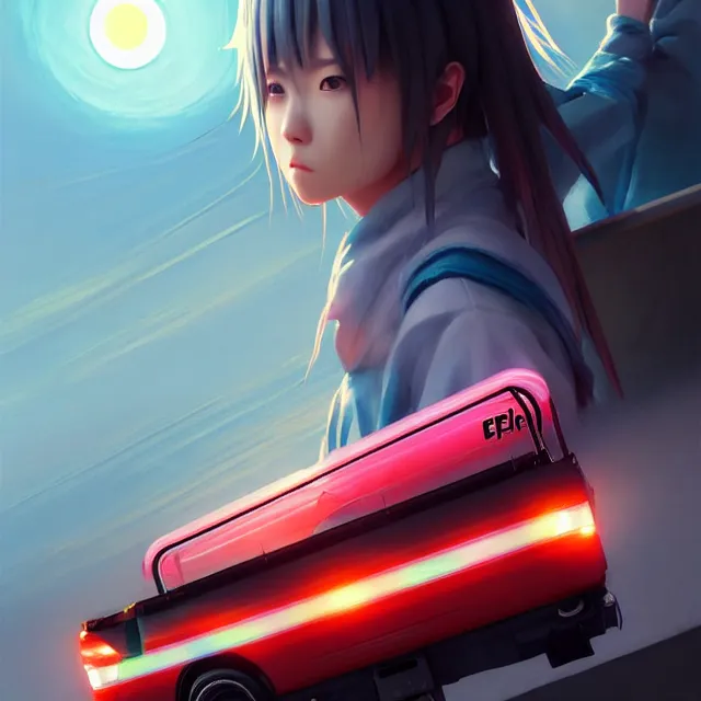 Prompt: epic professional digital art of Japanese Kei flatbed mlik minitruck , best on artstation, cgsociety, wlop, Behance, pixiv, astonishing, impressive, outstanding, epic, cinematic, stunning, bounce lighting, gorgeous, concept artwork, much detail, much wow, masterpiece.