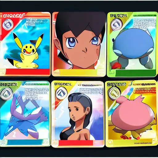 Image similar to pokemon cards with snooki, joe biden, nicki minaj, kim kardashian, osama bin laden, pokemon anime style, hd 8k image high detail, at target