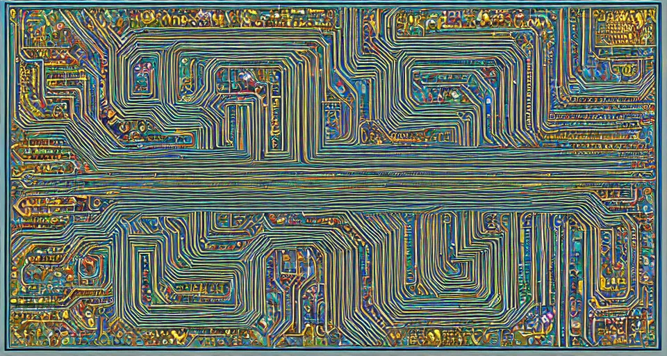 Image similar to distant orthographic product photography framing. gem encrusted crystal scheme. digitally painted render of a small square fantasy vacuum - tube circuitboard made and powered by crystalline circuitry. trending on artstation. artificer's lab bg. premium print by angus mckie and james gurney. bismuth materials