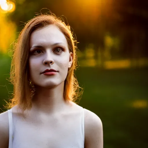 Prompt: A Contre-jour styled portrait with a 4x5 camera, bokeh, depth of field