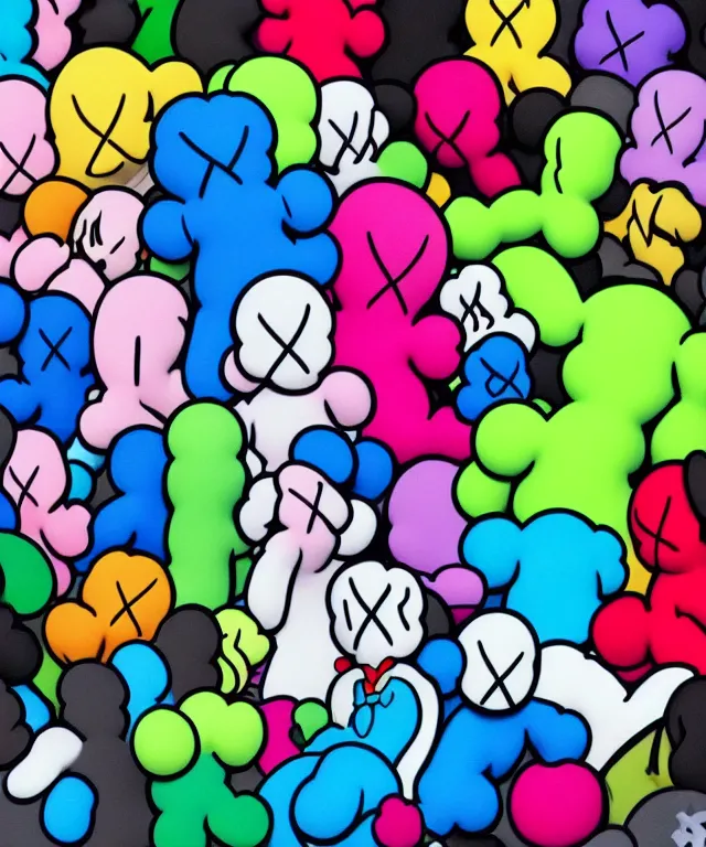 Image similar to beautiful kaws artwork