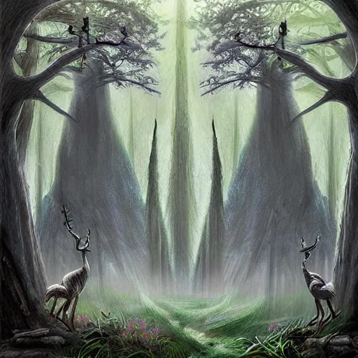 Prompt: Mystical forest, fantasy art
