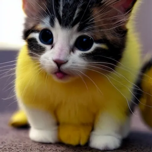 Image similar to merge of pikachu and the cutest kitten ever