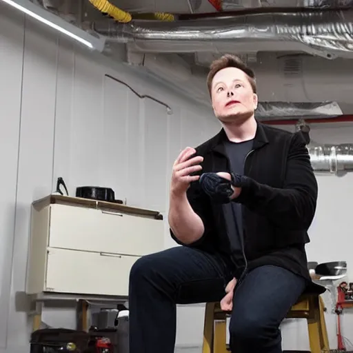 Prompt: elon musk learning how to tie his shoes