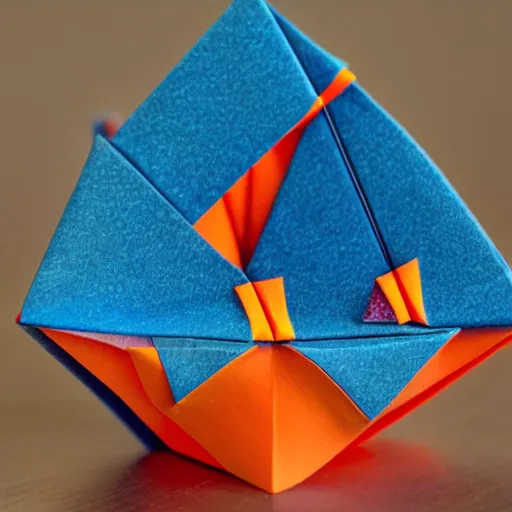 Image similar to x - wing in origami!!, ( colorful ) macro photo 5 d mk 2, bokeh