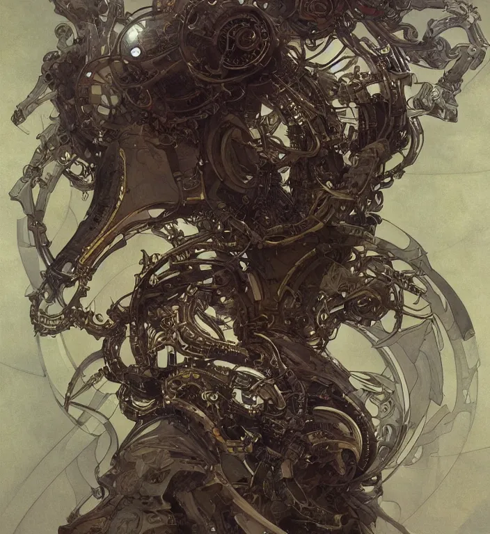 Prompt: digital artwork, illustration, cinematic camera, elegant biomechanical machinery, intricate machinery, biomechanics, the ghosts in the machine, cyberpunk concept art by artgerm and Alphonse Mucha and Greg Rutkowski, highly detailed, elegant, intricate, sci-fi, sharp focus, dramatic lighting, Trending on Artstation HQ, deviantart