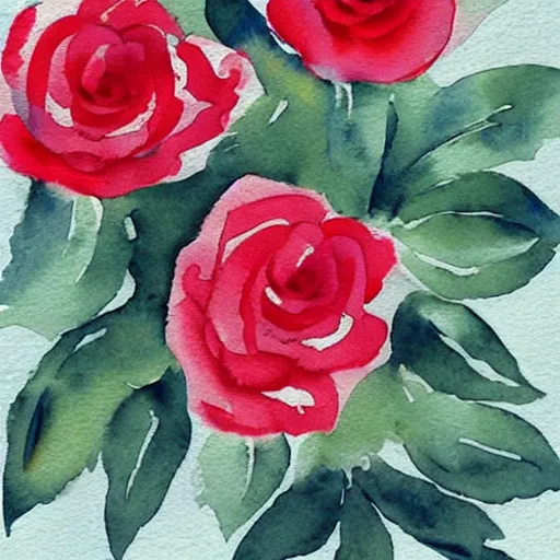 Image similar to watercolor red roses