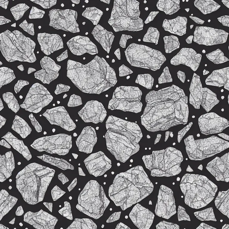 Prompt: seamless rock pattern, very detailed, by beksinsi