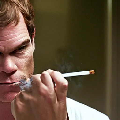 Prompt: Dexter Morgan smoking a blunt