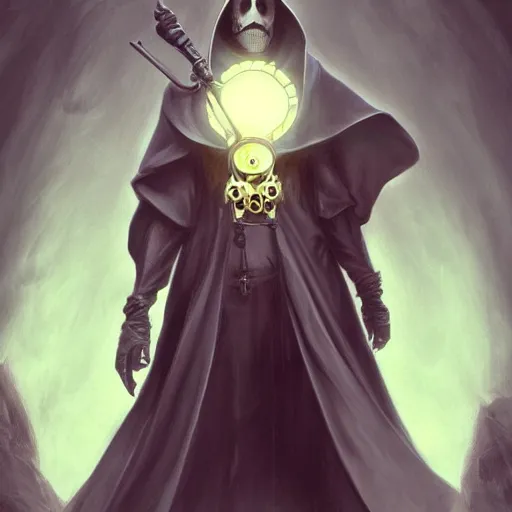 Image similar to amazing lifelike award winning clockwork grim reaper trending on art station artgerm greg rutowski alpgonse mucha cinematic