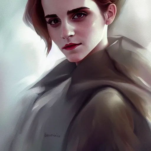 Image similar to Beautiful Painting of Emma Watson in the style of Charlie Bowater, digital fantasy portrait