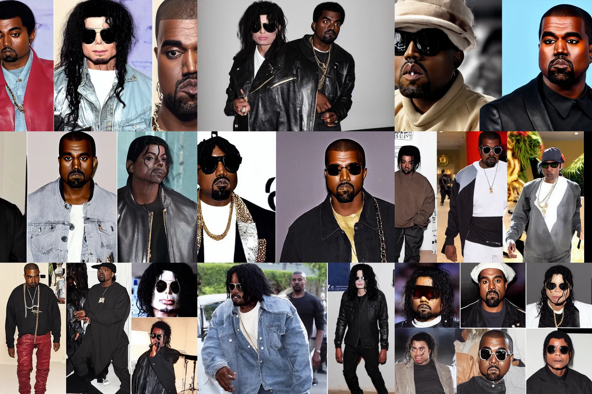 Prompt: a kanye and michael jackson hybrid