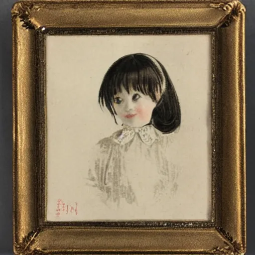 Image similar to a vintage portrait of a girl made by fumiyo kono