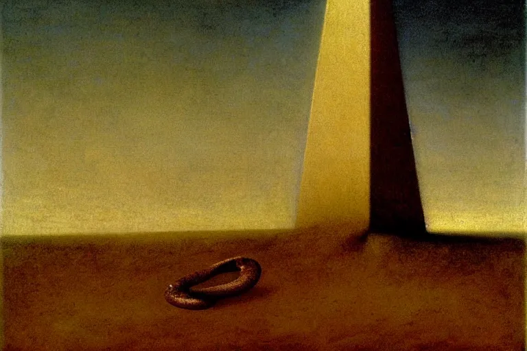 Image similar to the white obelisk the serpent and the black obelisk, oil on canvas, high detail, by odd nerdrum