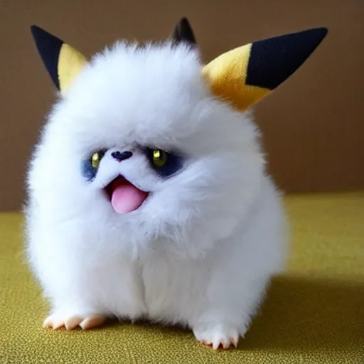 Prompt: real life Pokemon, grumpy, cute!!!, fluffy!!!, ultra realistic!!!, golden hour, sharp focus