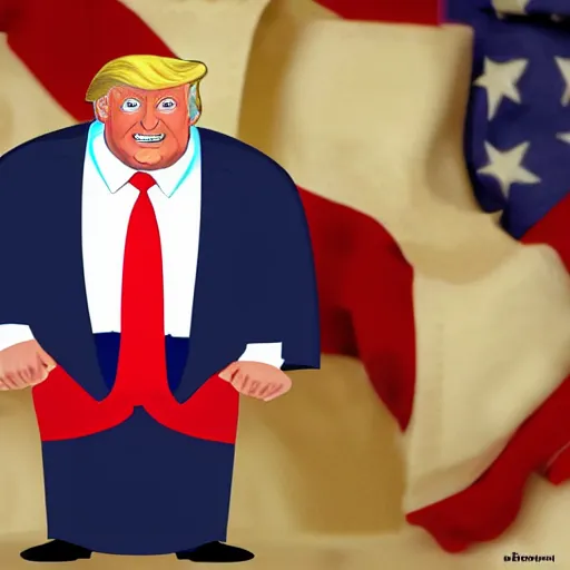 Image similar to donald trump in the style of pixar