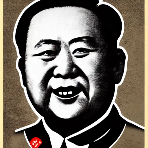 Image similar to mao zaedong in the style of alfred e neumann from mad magazine