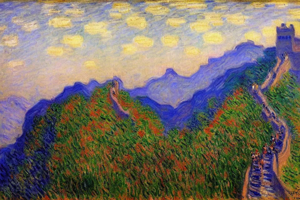 Prompt: the great wall, claude monet.