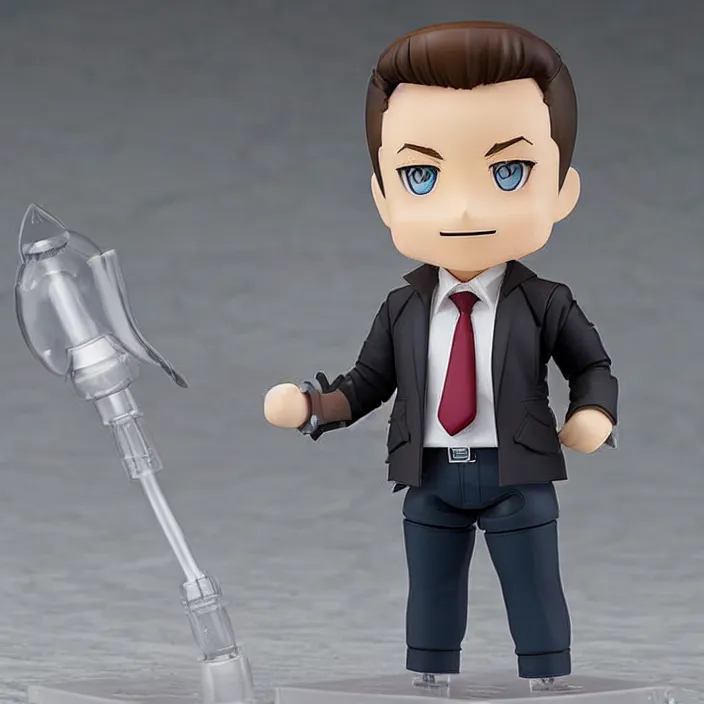 Prompt: Elon Musk Nendoroid Anime Figurine, Nendoroid of Elon Musk, fantasy, figurine, product photo