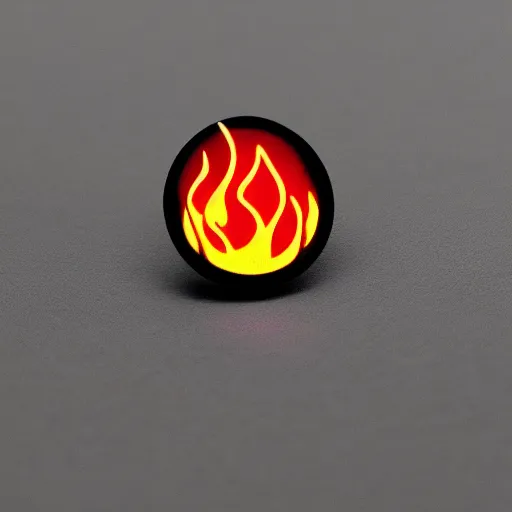 Prompt: a photo of a retro 1 9 6 0 s minimalistic plain fire flames enamel pin, studio lighting, behance