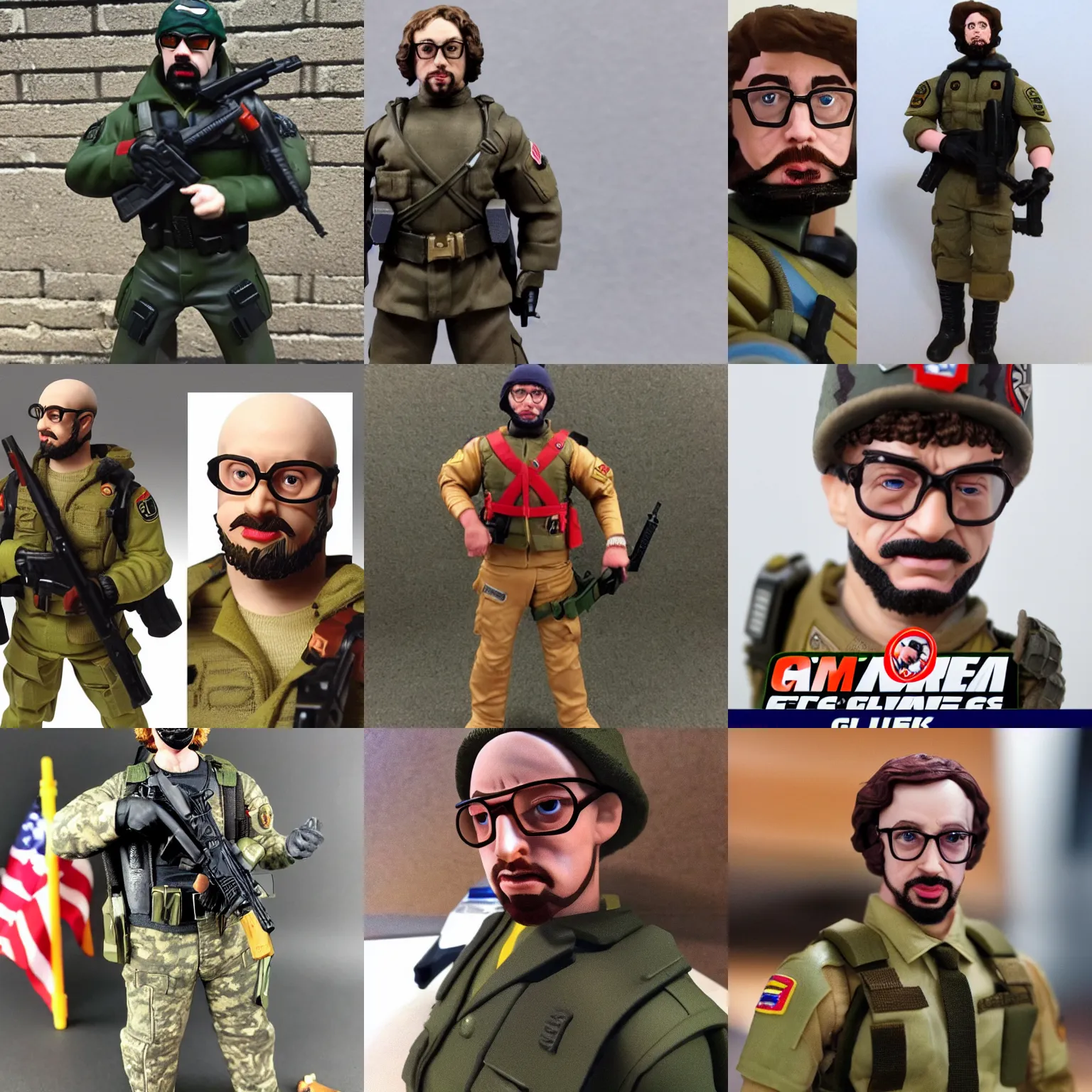 Prompt: Sam hyde as a G.I. Joe action figure