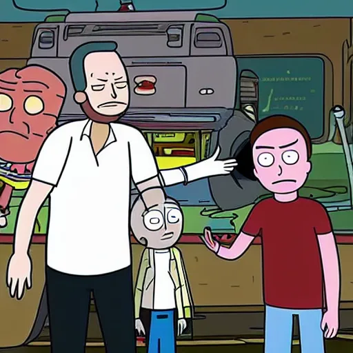 Image similar to elon musk in rick and morty