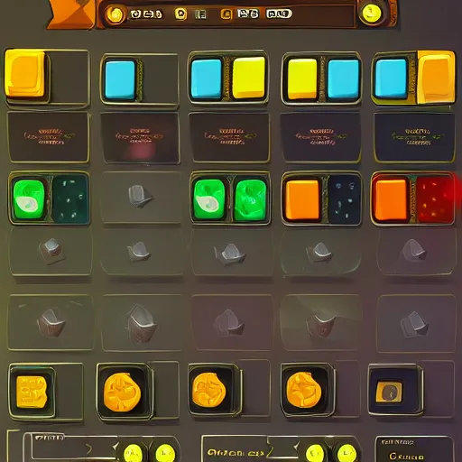 Image similar to UI game design. Hyper casual UI elements pack. Treasure adventure 2.5d