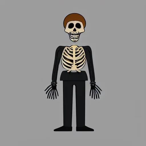 Prompt: skeleton business man, digital art