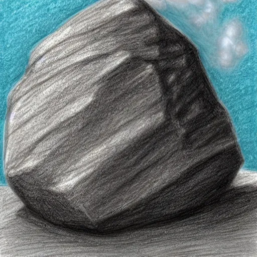 Image similar to A fantastic drawing of a rock, digital art